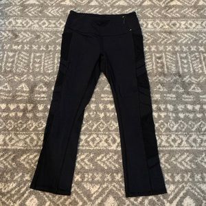 Black Calia Mesh Cropped Midrise Leggings